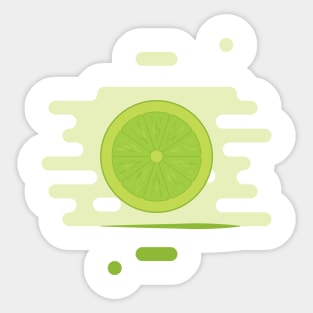 Lime slice in a splash of juice Sticker